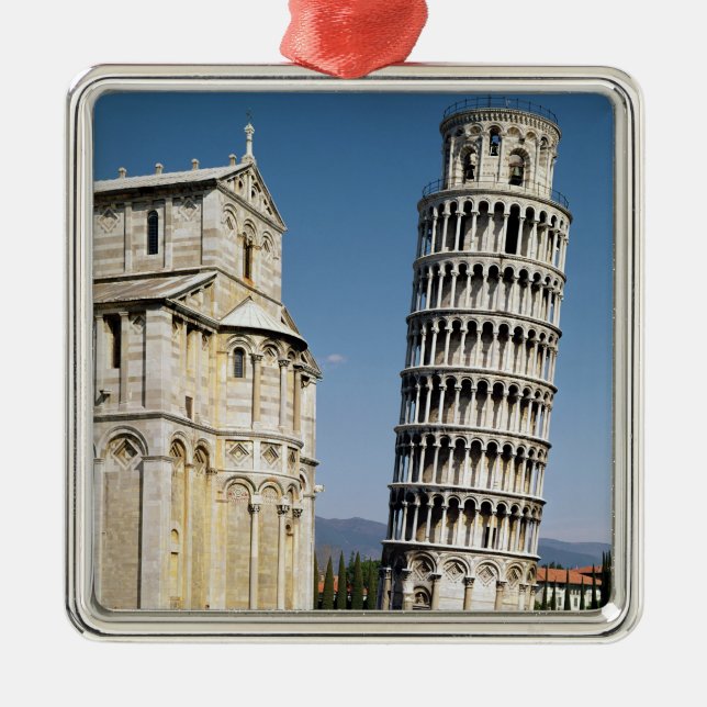 View of the Leaning Tower Metal Tree Decoration (Front)