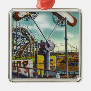 View of the Loop-o-Plane Ride # 2 Metal Ornament