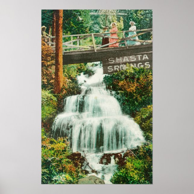 View of the Lower FallsShasta Springs, CA Poster (Front)