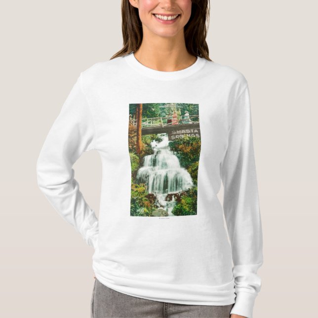 View of the Lower FallsShasta Springs, CA T-Shirt (Front)