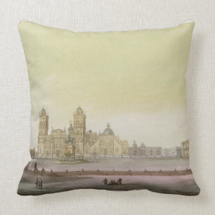 View of the main square in Mexico City (colour eng Cushion