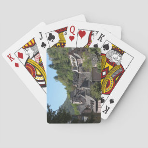 View of the mediaeval village (photo) playing cards