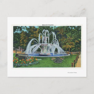 View of the Memorial Fountain, Vassar College Postcard