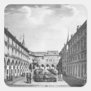 View of the Men's Yard at the Conciergerie Square Sticker