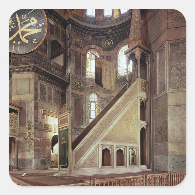 View of the minbar, 6th century square sticker (Front)