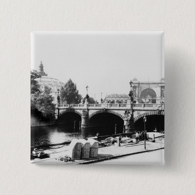 View of the Moltke Bridge 15 Cm Square Badge (Front)