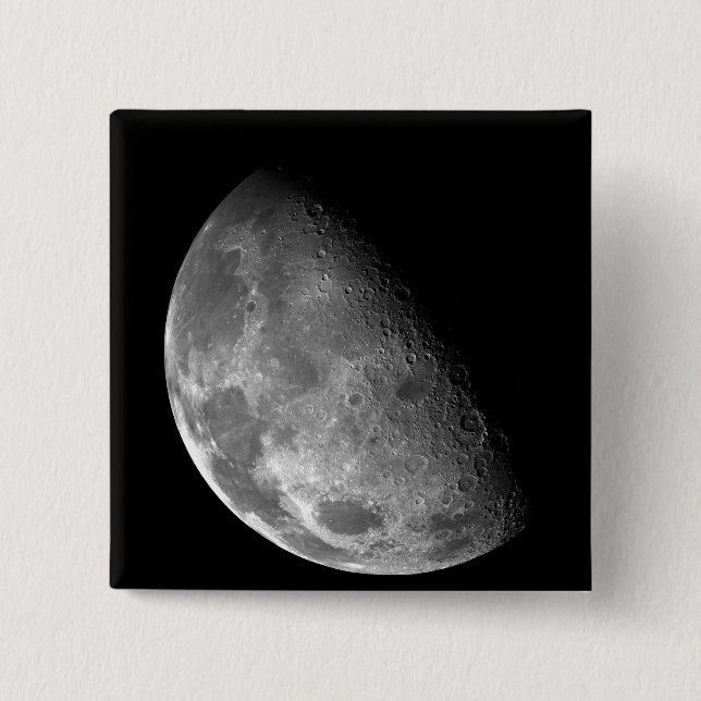 View of the Moon's north pole 15 Cm Square Badge (Front)