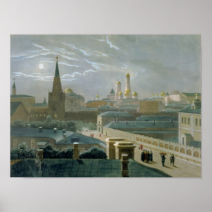 View of the Moscow Kremlin, 1840's Poster