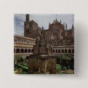 View of the mudejar cloister 15 cm square badge
