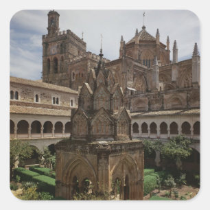 View of the mudejar cloister square sticker