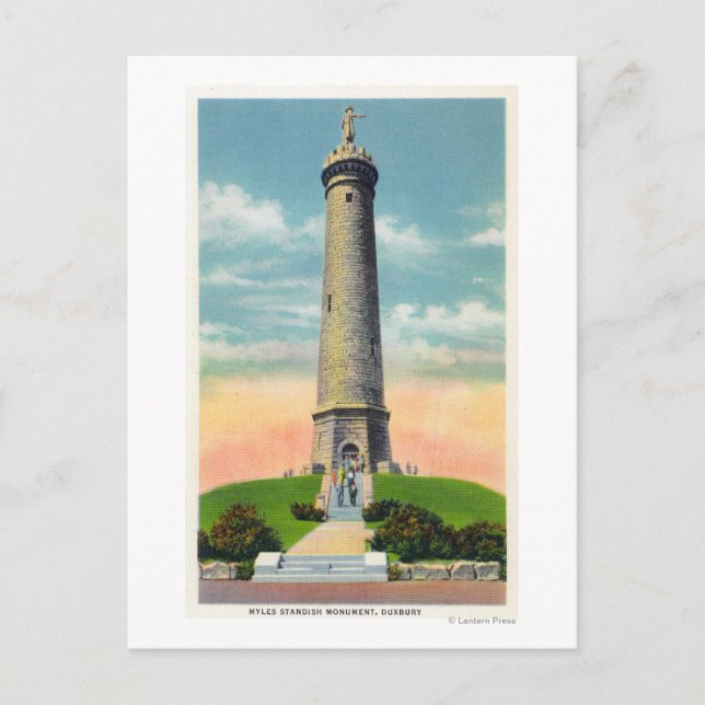 View of the Myles Standish Monument # 2 Postcard (Front)