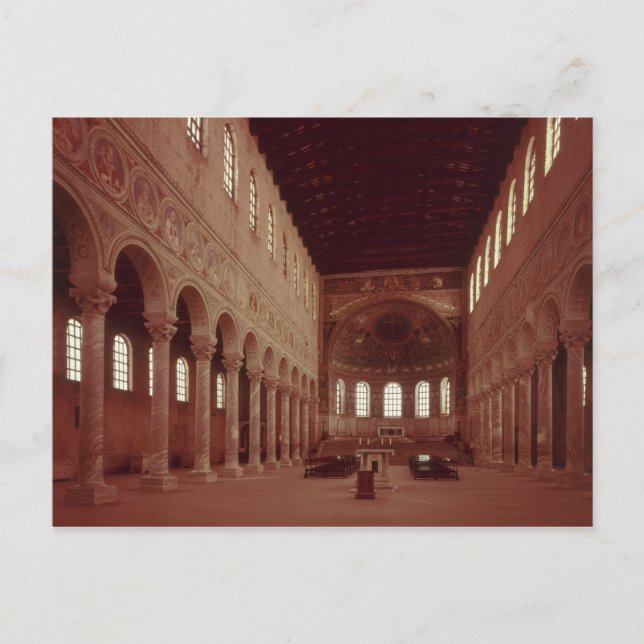 View of the nave and the altar postcard (Front)