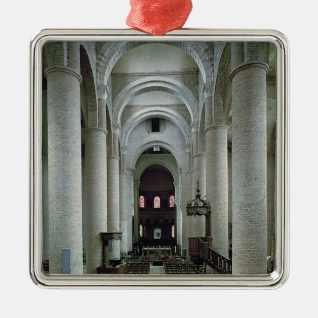 View of the nave, looking towards the altar metal ornament (Front)