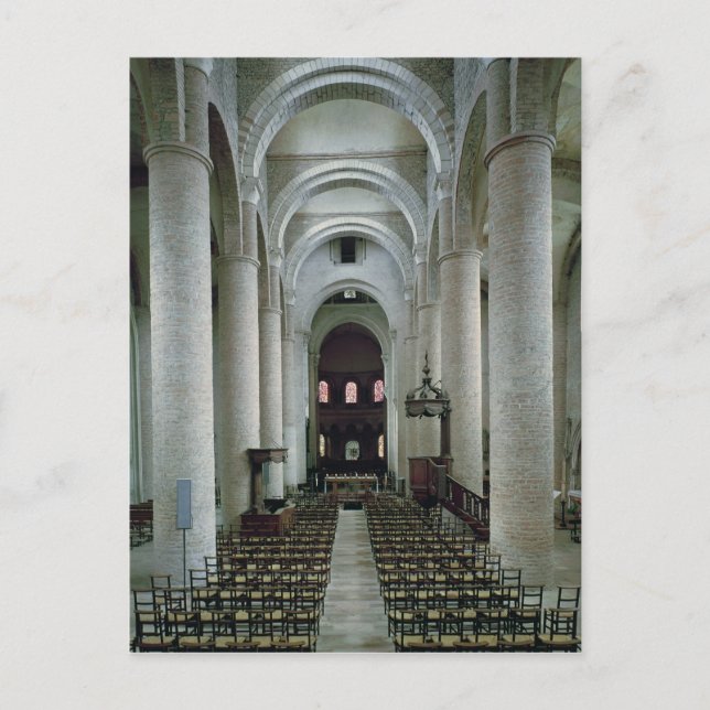 View of the nave, looking towards the altar postcard (Front)
