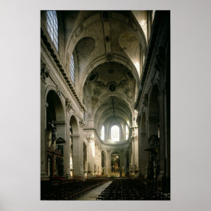 View of the nave towards the choir, built poster