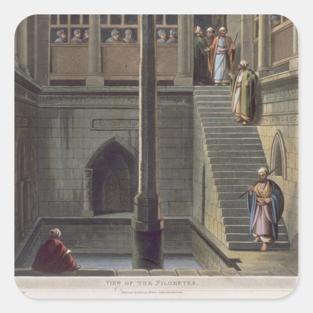 View of the Nilometer, plate 2 from 'Views of Egyp Square Sticker (Front)