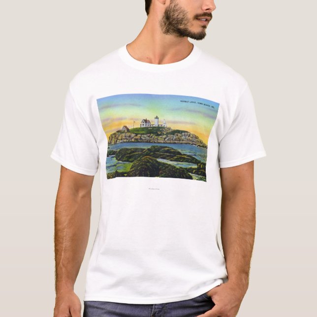 View of the Nubble Lighthouse at York Beach T-Shirt (Front)