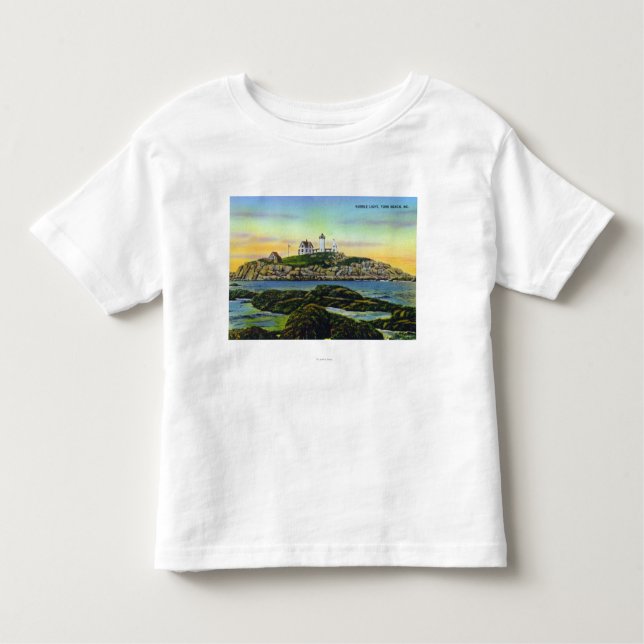 View of the Nubble Lighthouse at York Beach Toddler T-Shirt (Front)