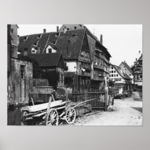View of the Old Quarter, Ulm, c.1910 Poster