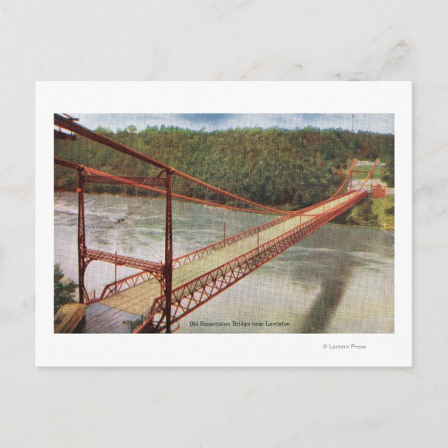 View of the Old Suspension Bridge Postcard (Front)