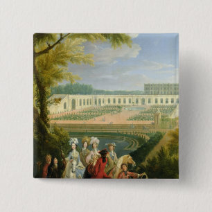 View of the Orangerie at Versailles, after 1697 15 Cm Square Badge