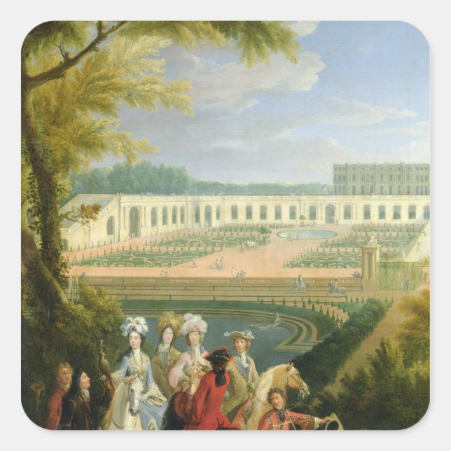 View of the Orangerie at Versailles, after 1697 Square Sticker (Front)