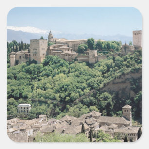 View of the Palace of the Alhambra Square Sticker