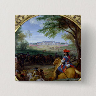 View of the Palace of Versailles in 1669 15 Cm Square Badge