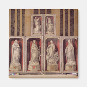 View of the panels of the closed altarpiece magnet