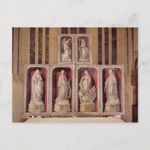 View of the panels of the closed altarpiece postcard