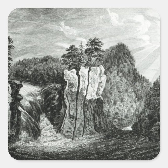 View of the Passaic River Waterfall, New Jersey Square Sticker (Front)
