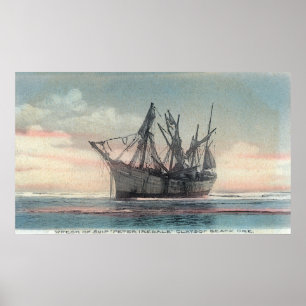 View of the Peter Iredale Shipwreck Poster
