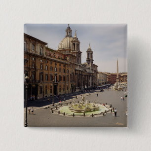 View of the piazza 15 cm square badge