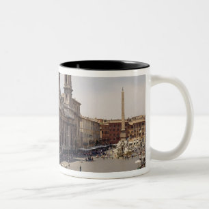 View of the piazza Two-Tone coffee mug