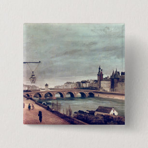 View of the Pont au Change from Quai de 15 Cm Square Badge