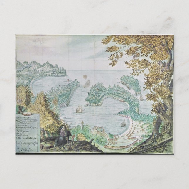 View of the Port of Acapulco Postcard (Front)