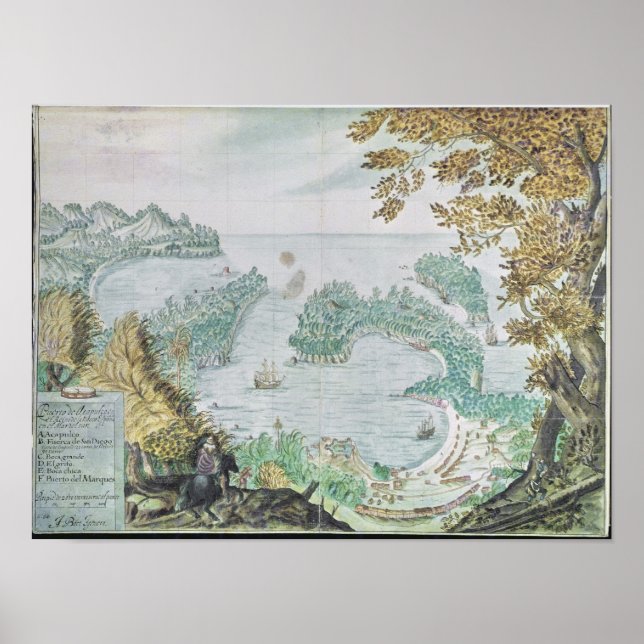 View of the Port of Acapulco Poster (Front)
