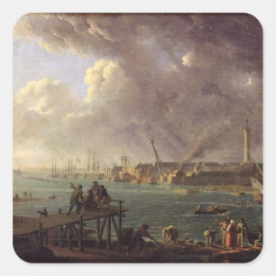 View of the Port of Lorient Square Sticker