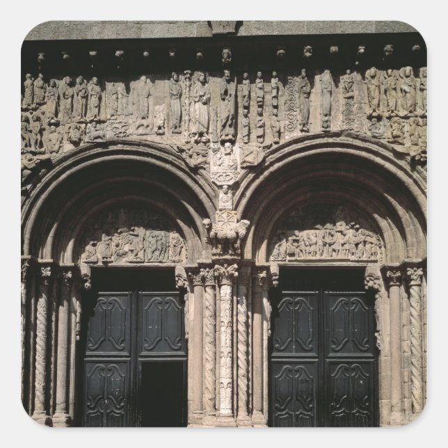 View of the Portico de las Platerias Square Sticker (Front)