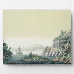 View of the Potomac river near Mount Vernon (colou Plaque