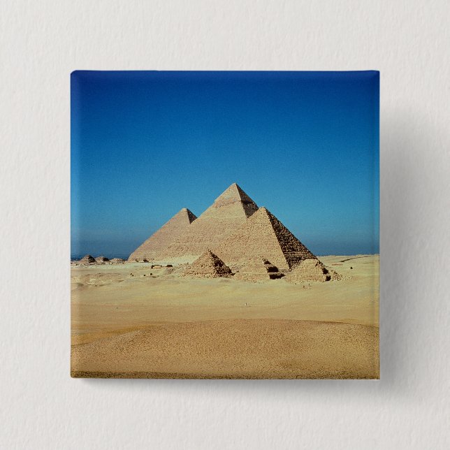 View of the Pyramids 15 Cm Square Badge (Front)