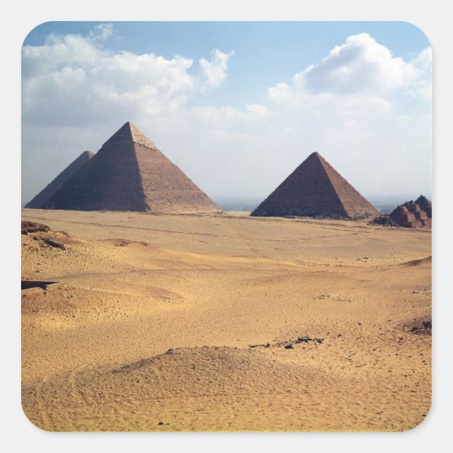 View of the Pyramids of Cheops Square Sticker (Front)