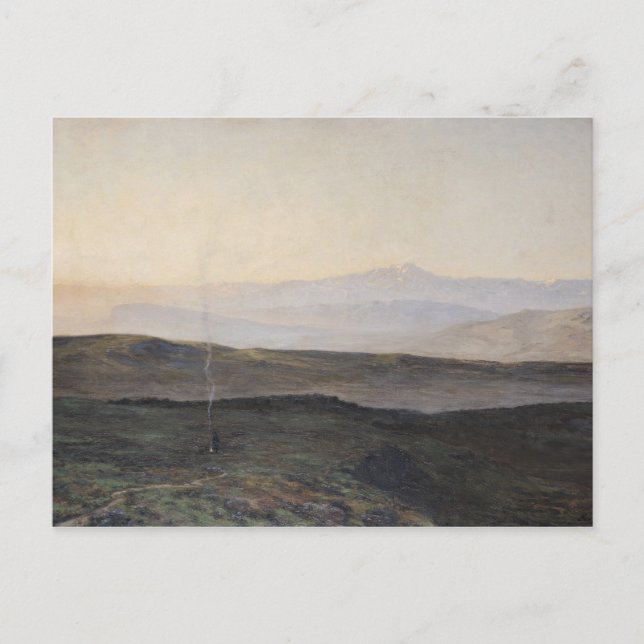 View of the Pyrenees from Plague Postcard (Front)