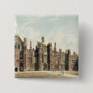 View of the Quadrangle at Hampton Court Palace fro 15 Cm Square Badge