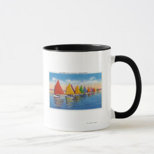View of the Rainbow Sailboat Fleet Mug