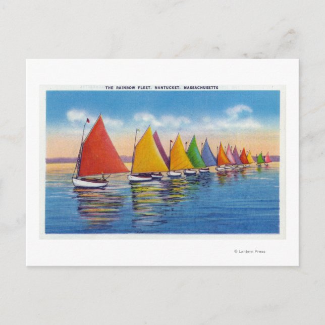 View of the Rainbow Sailboat Fleet Postcard (Front)