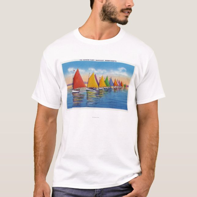 View of the Rainbow Sailboat Fleet T-Shirt (Front)