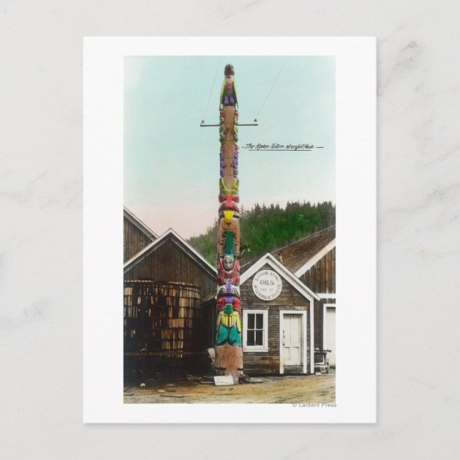 View of the Raven TotempoleWrangell, AK Postcard (Front)