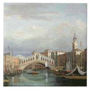 View of the Rialto Bridge in Venice Ceramic Tile