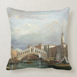 View of the Rialto Bridge in Venice Cushion